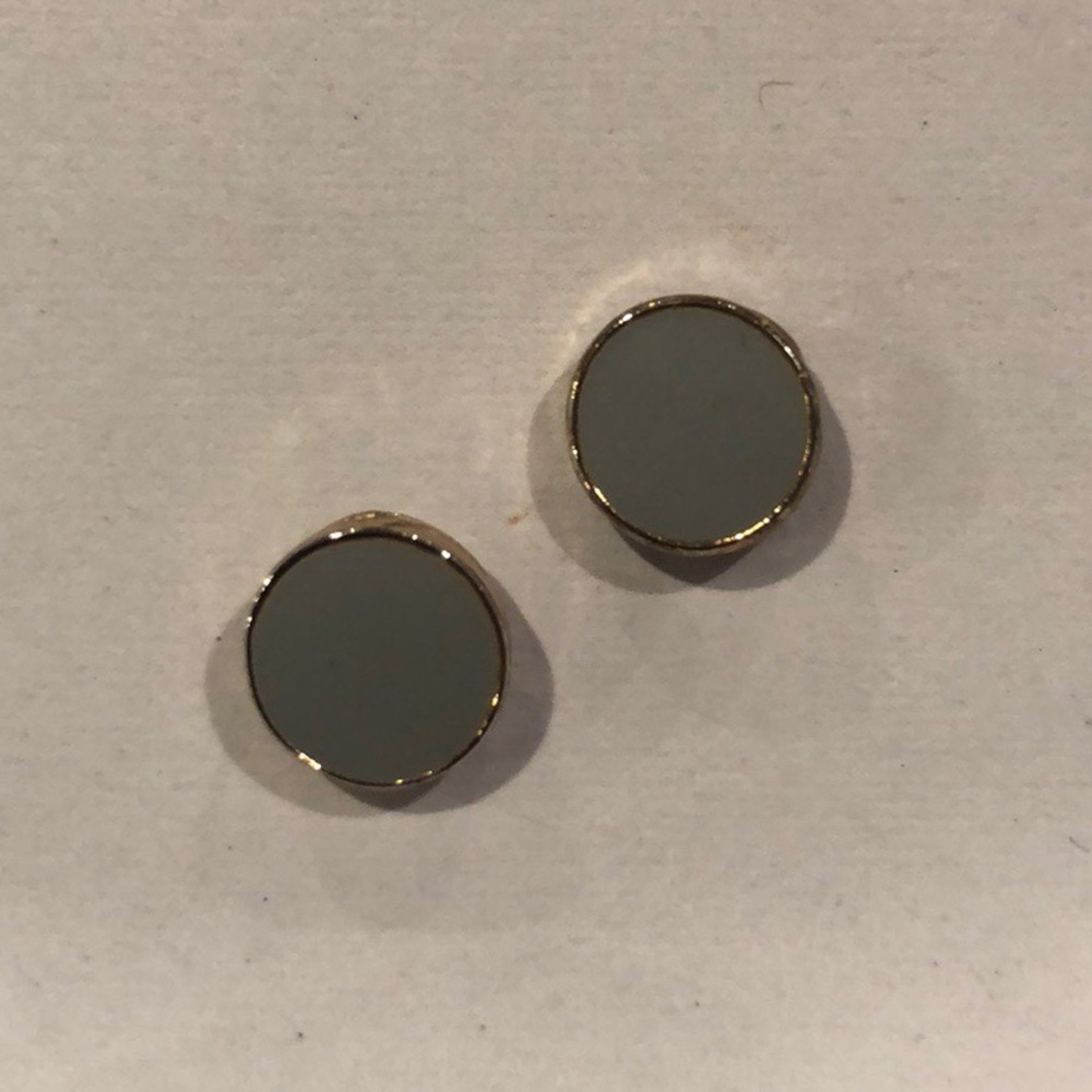 Grey and gold stud earrings